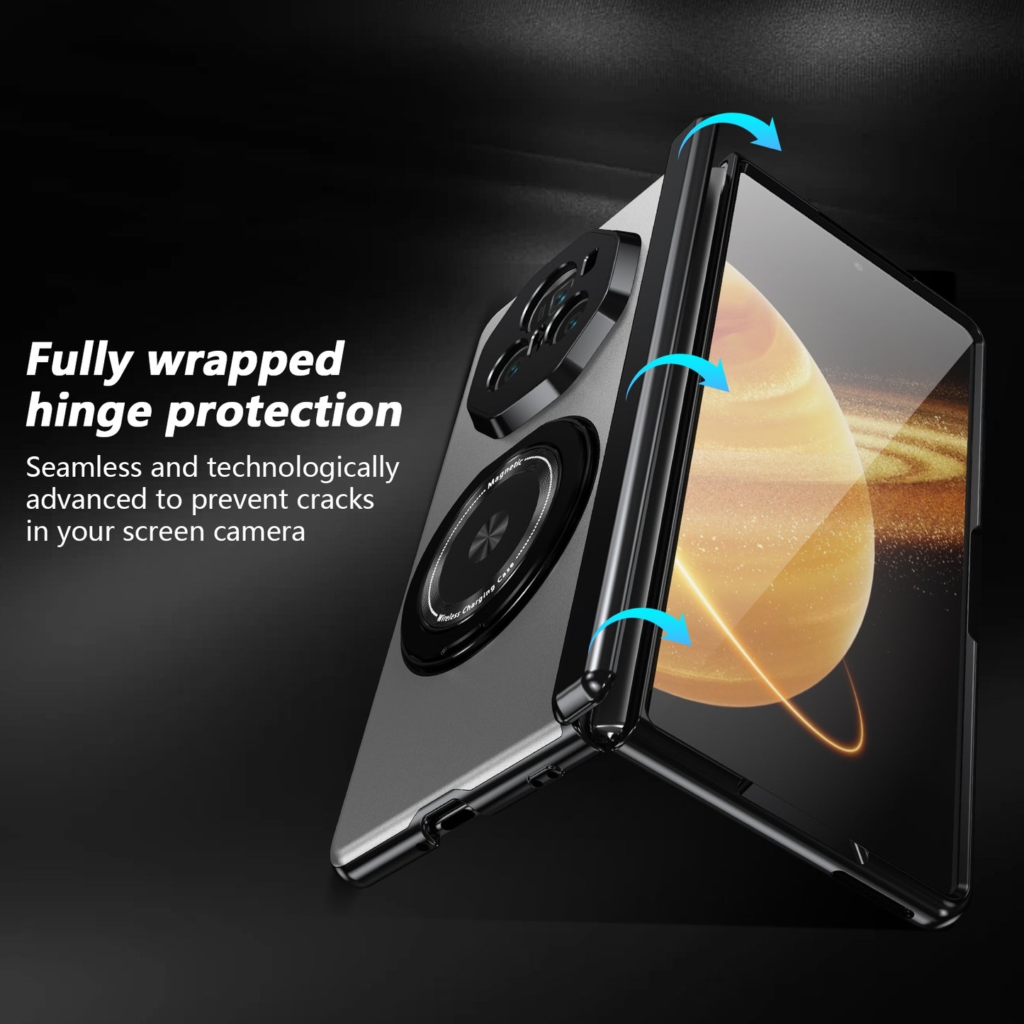 For Honor Magic V3 Gold Medal Rotating Folding Series Ring Holder Phone Case(Silver)