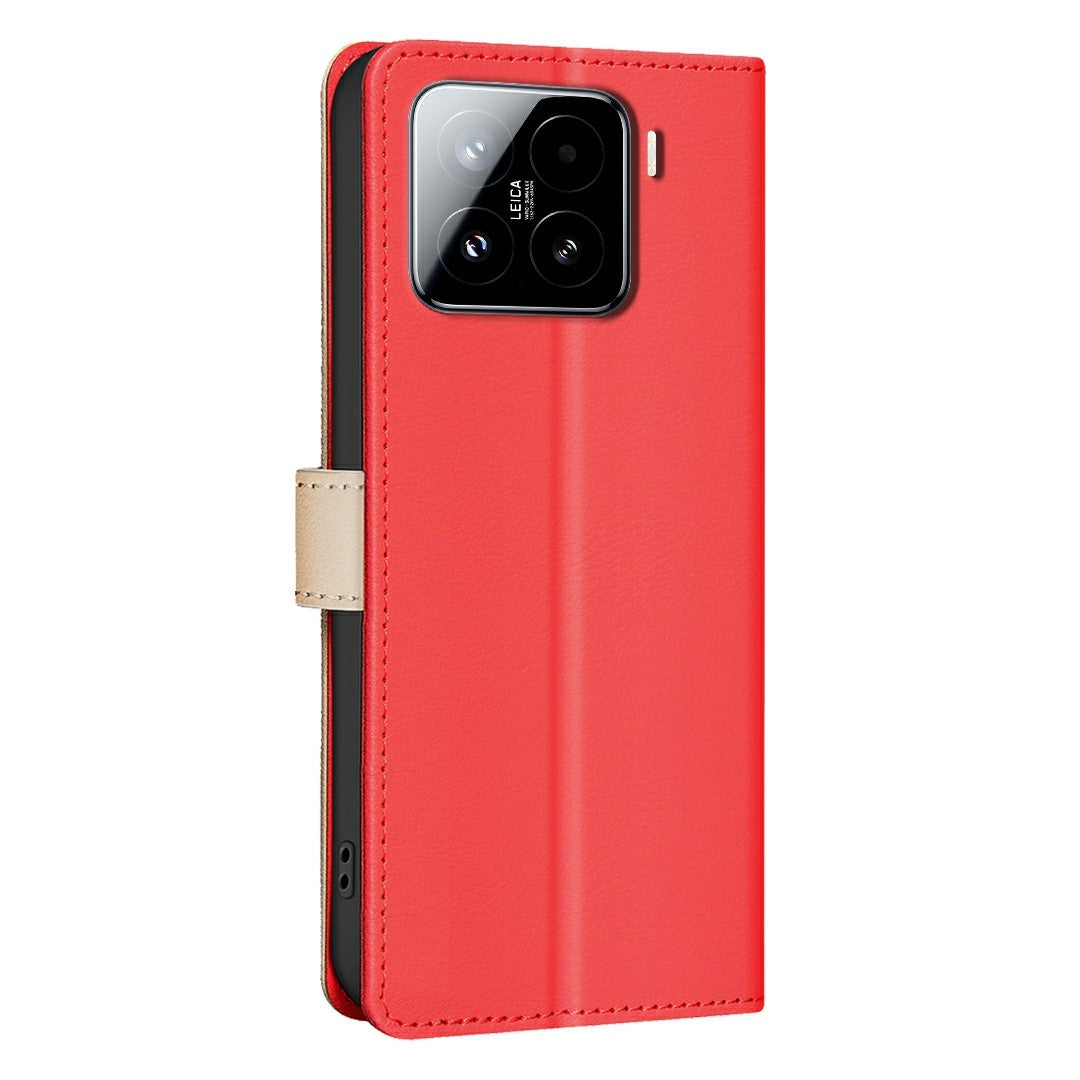 For Xiaomi 15 Color Matching RFID Anti-theft Leather Phone Case(Red)