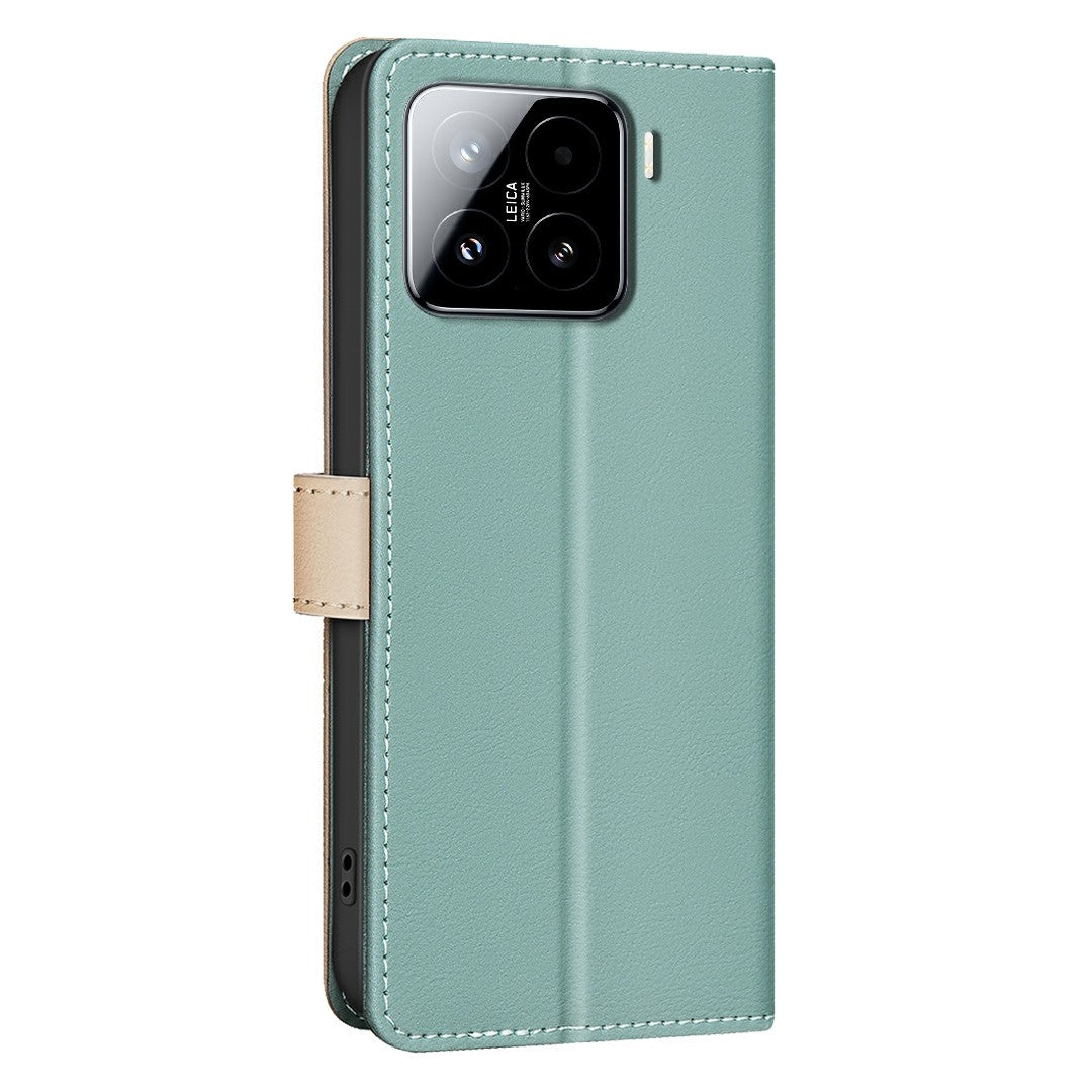 For Xiaomi 15 Pro Color Matching RFID Anti-theft Leather Phone Case(Green)