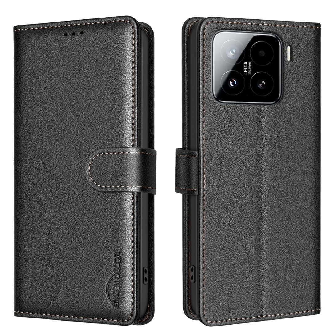 For Xiaomi 15 Pro Litchi Texture RFID Anti-theft Leather Phone Case(Black)