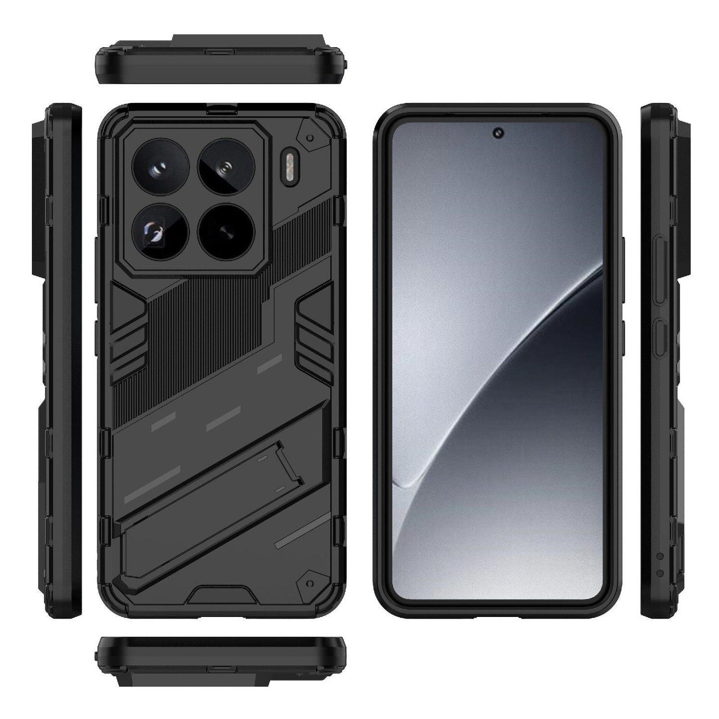 For Xiaomi 15 Pro 5G Punk Armor 2 in 1 PC + TPU Phone Case with Holder(Black)
