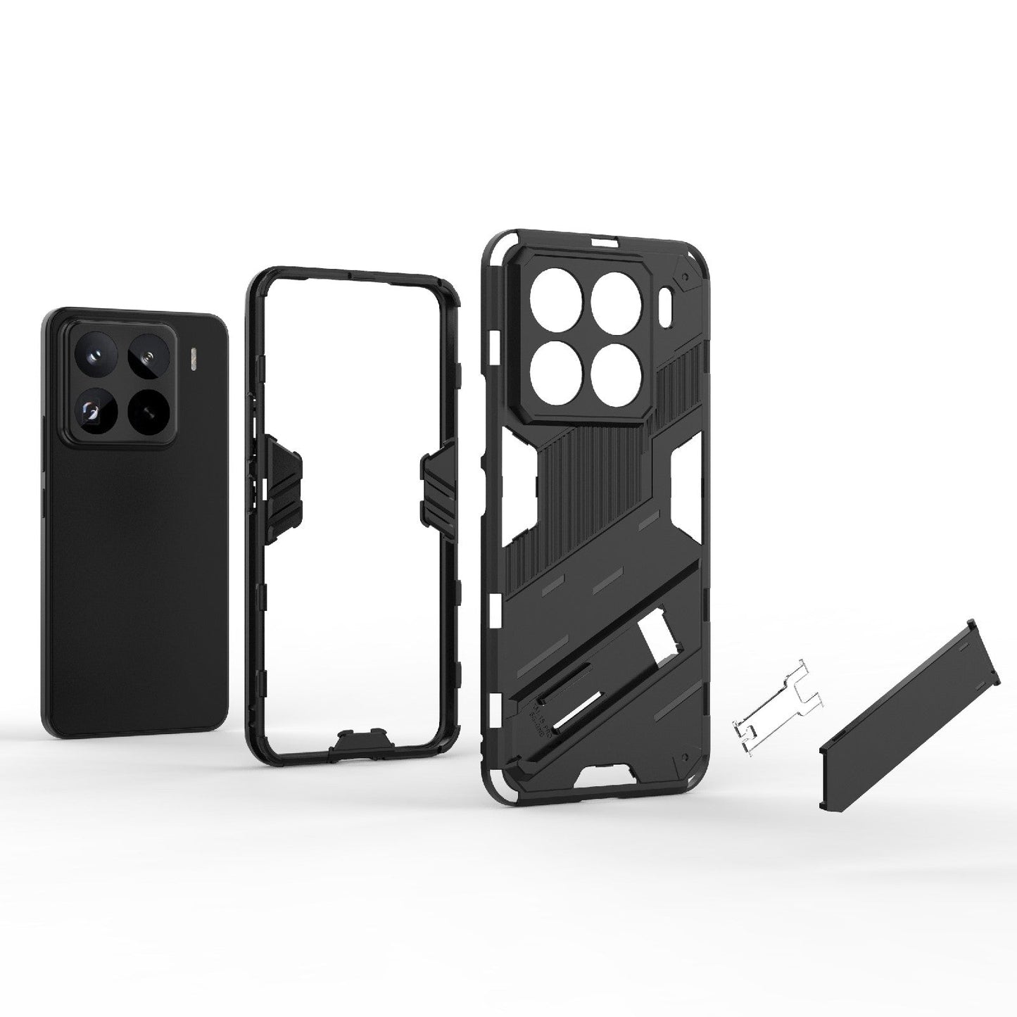 For Xiaomi 15 Pro 5G Punk Armor 2 in 1 PC + TPU Phone Case with Holder(Black)