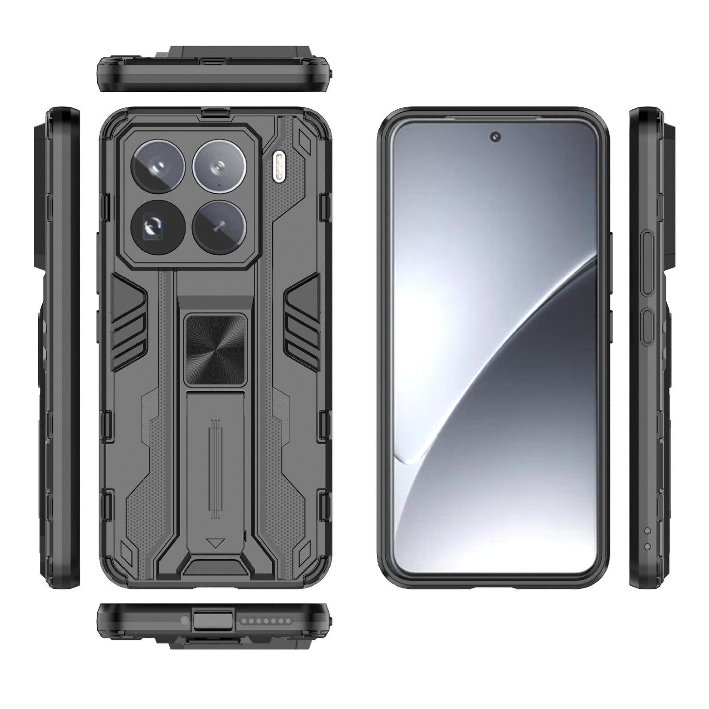 For Xiaomi 15 Pro 5G Supersonic PC + TPU Holder Phone Case(Black)