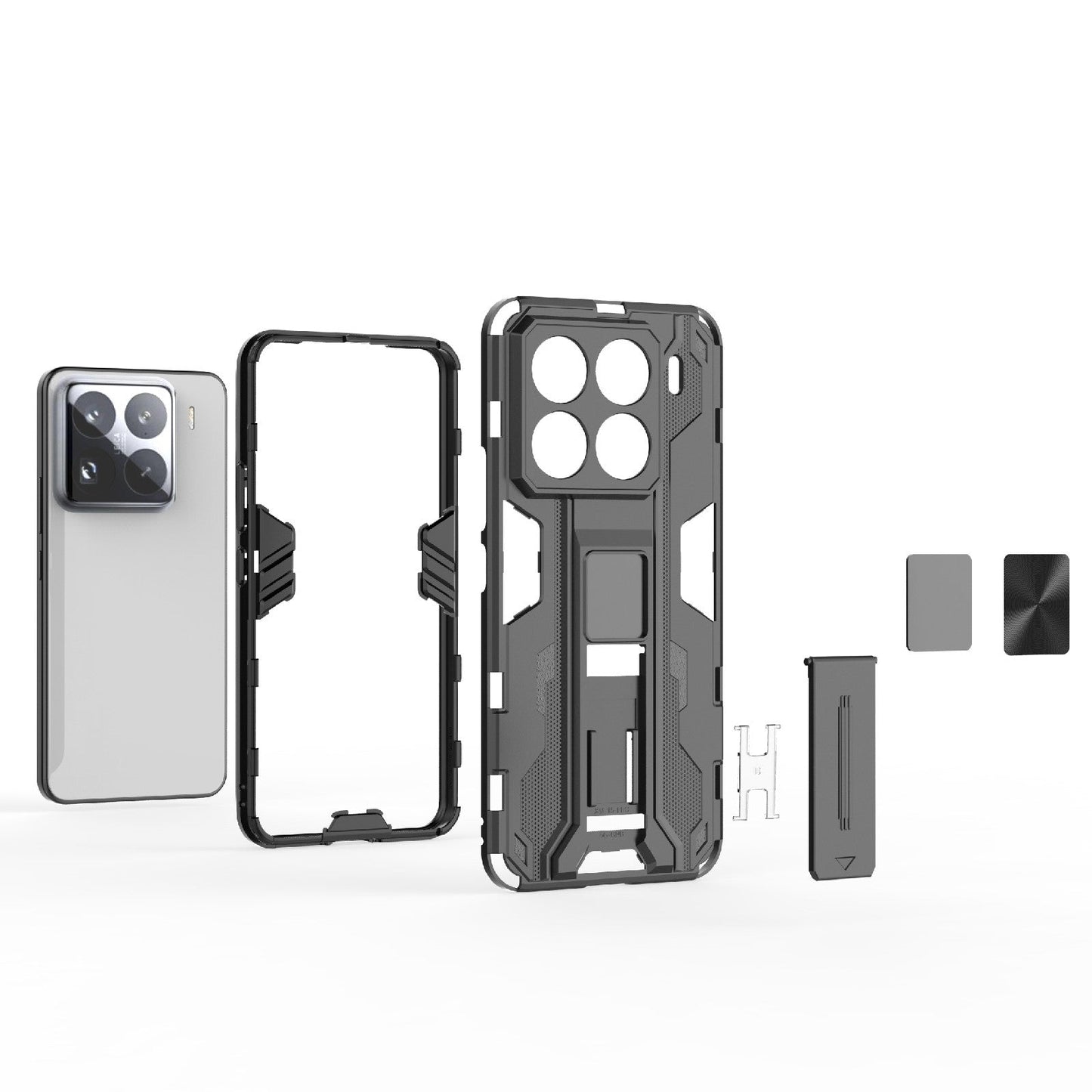 For Xiaomi 15 Pro 5G Supersonic PC + TPU Holder Phone Case(Black)