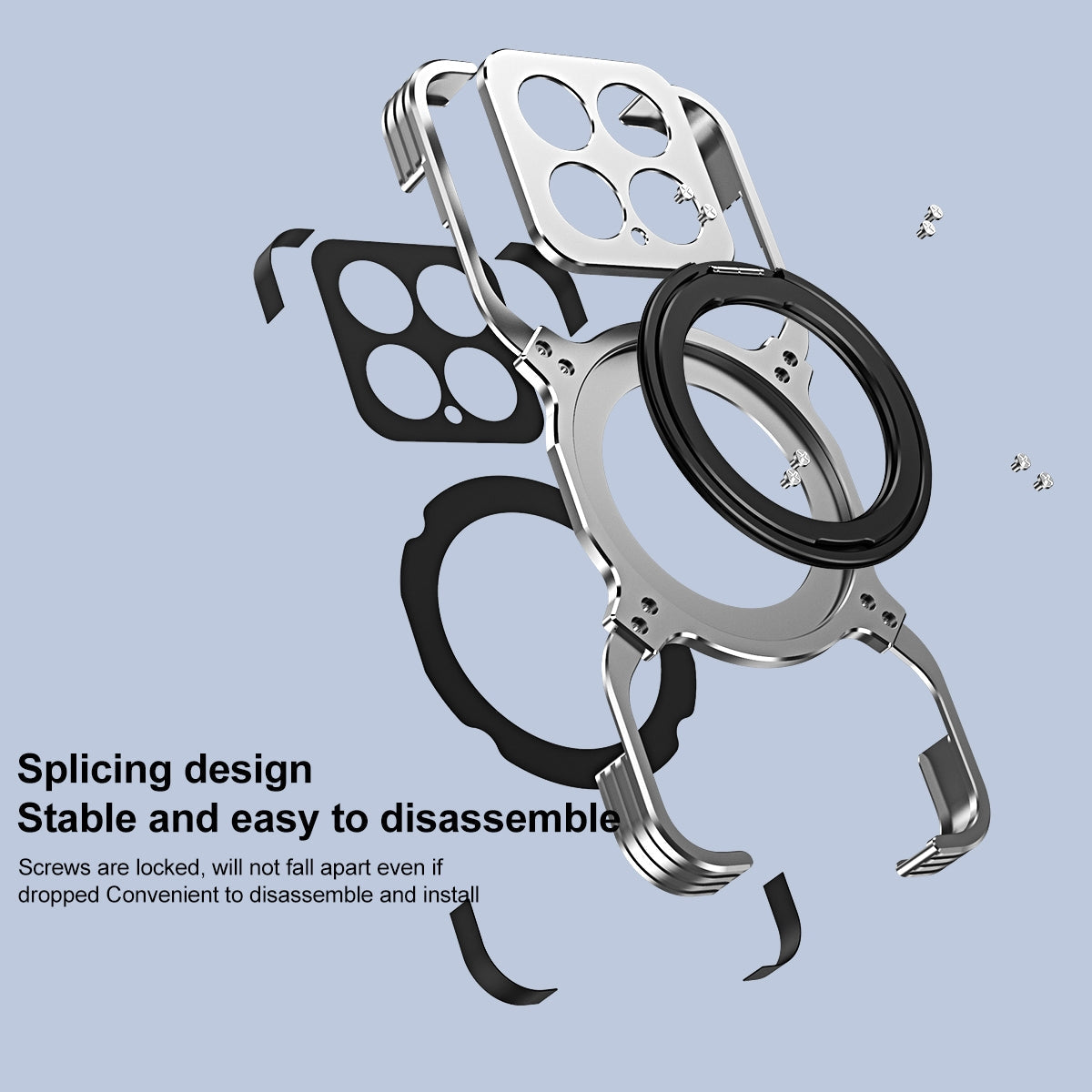 For Xiaomi 15 Pro Mechanical Arm Borderless MagSafe Holder Metal Phone Case(Silver)