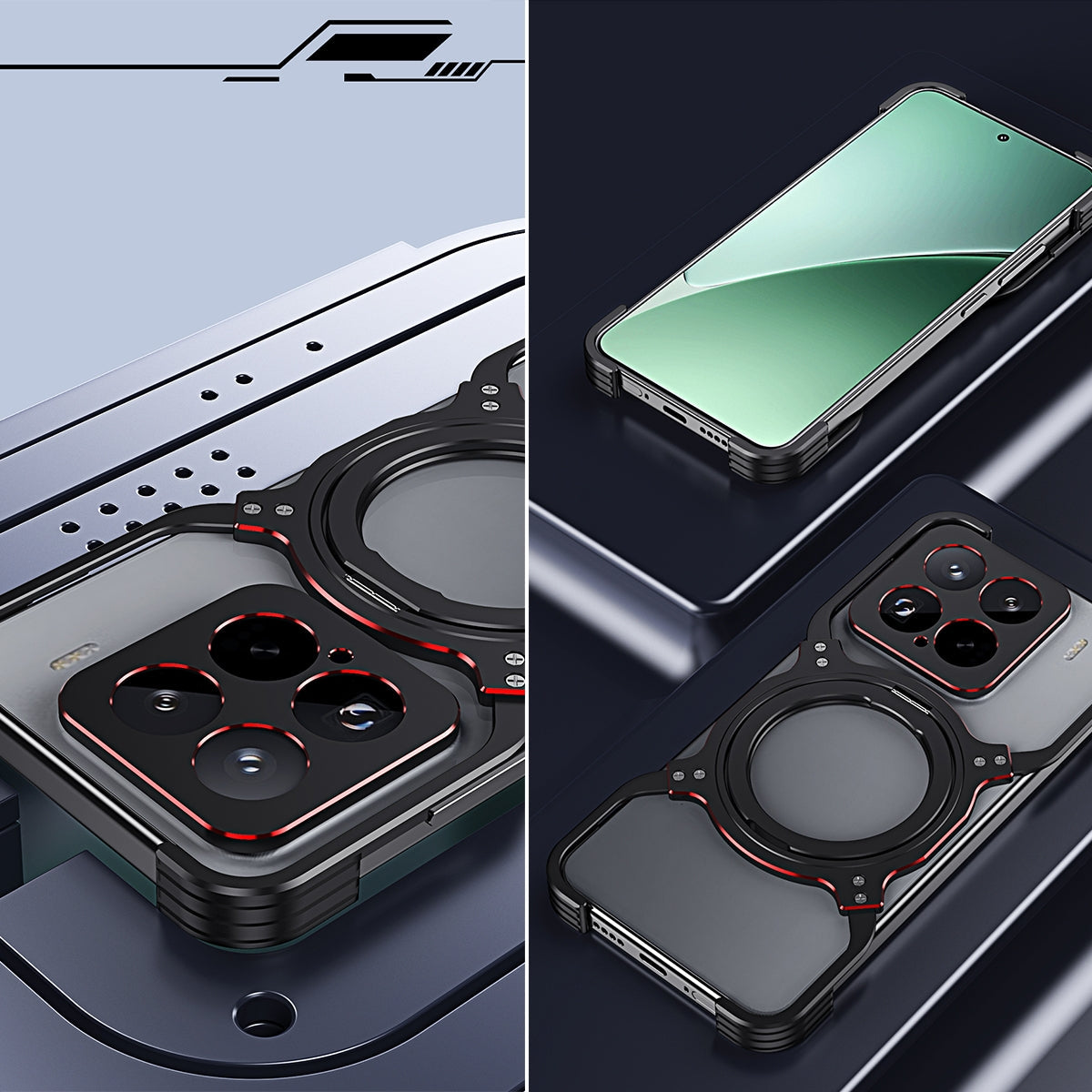 For Xiaomi 15 Pro Mechanical Arm Borderless MagSafe Holder Metal Phone Case(Silver)