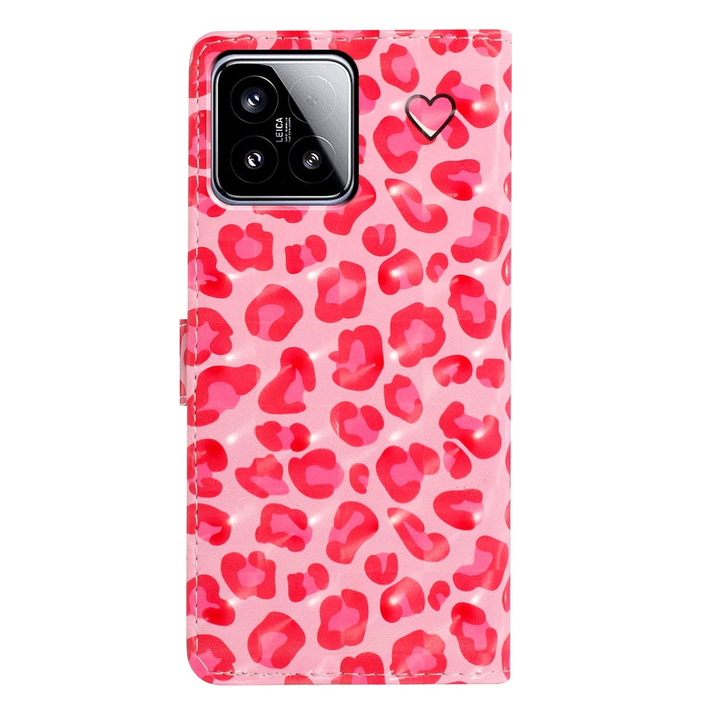For Xiaomi 15 3D Pattern Leather Phone Case(Pink Leopard Print)
