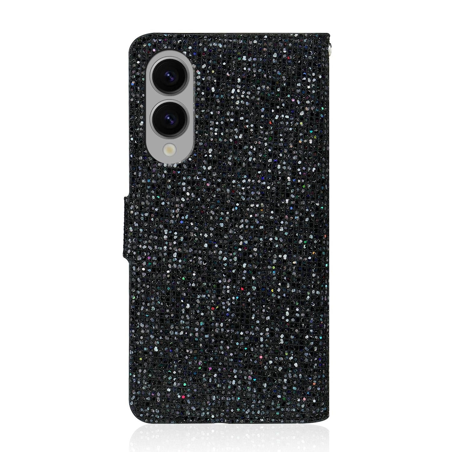 For Samsung Galaxy S25 Edge 5G Glitter Powder Filp Leather Phone Case(Black)