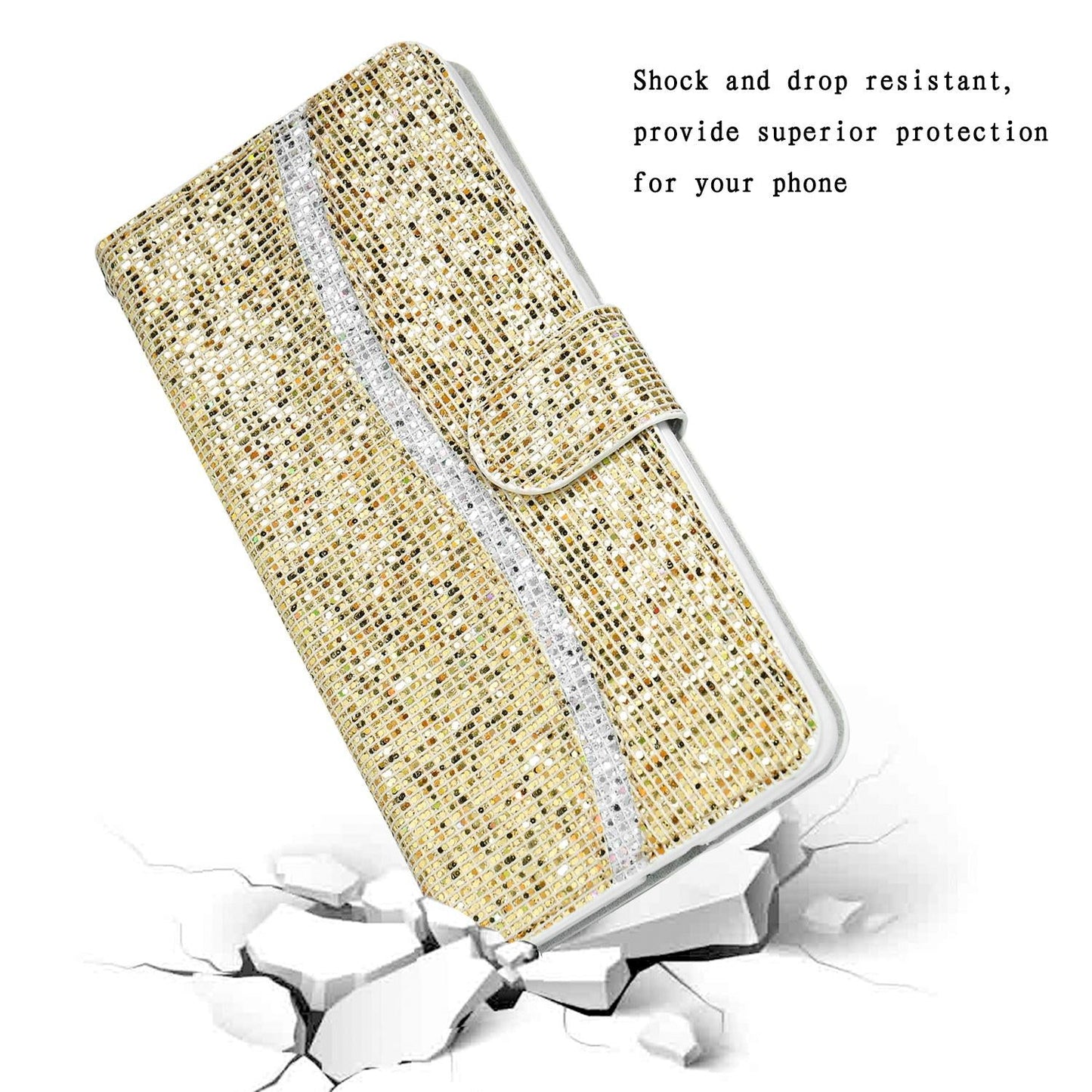 For Samsung Galaxy S25 Edge 5G Glitter Powder Filp Leather Phone Case(Gold)