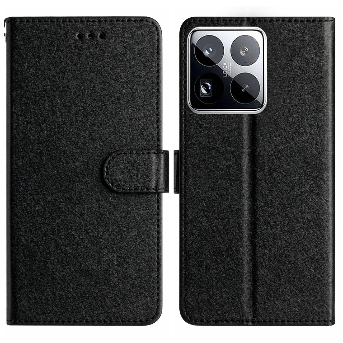 For Xiaomi 15 Pro Silk Texture Horizontal Flip Leather Phone Case(Black)