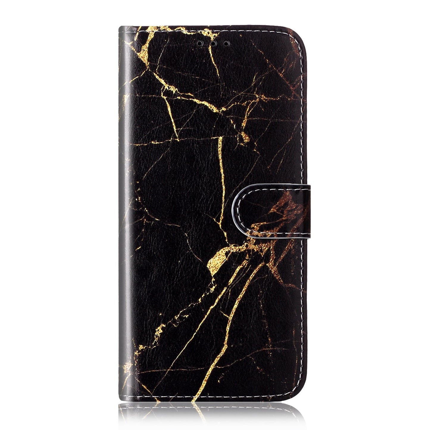 For Xiaomi 15 Pro Colored Drawing Marble Pattern Leather Phone Case(Black Gold Marble)
