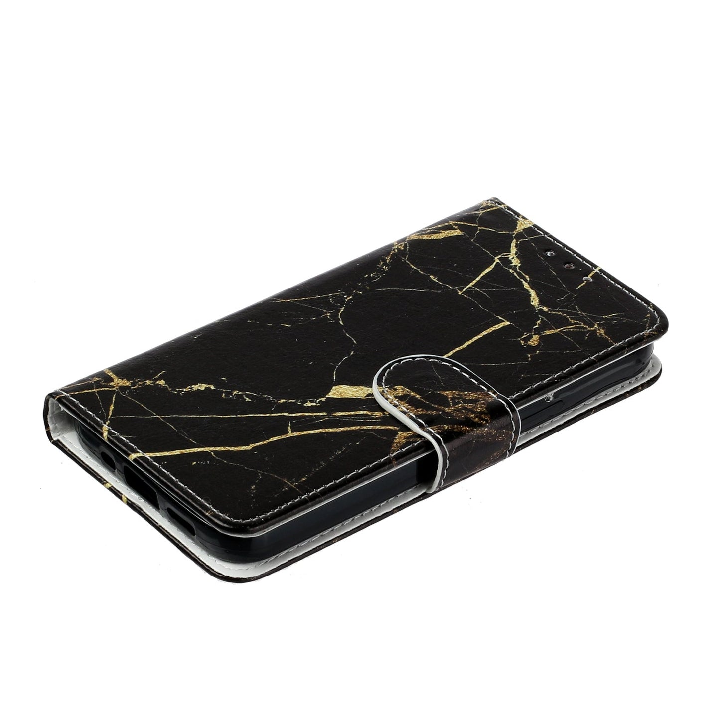 For Xiaomi 15 Pro Colored Drawing Marble Pattern Leather Phone Case(Black Gold Marble)