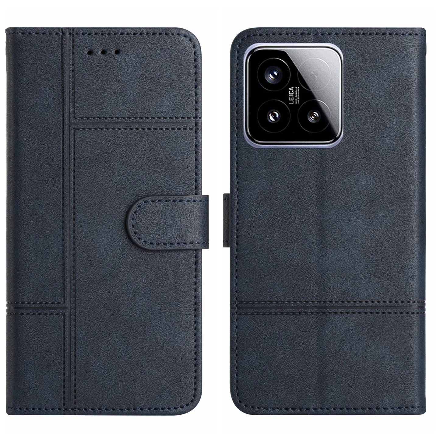 For Xiaomi 15 Cowhide Texture Stitching Leather Phone Case(Dark Blue)