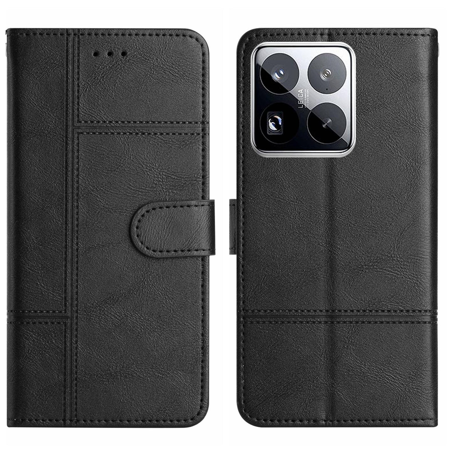 For Xiaomi 15 Pro Cowhide Texture Stitching Leather Phone Case(Black)