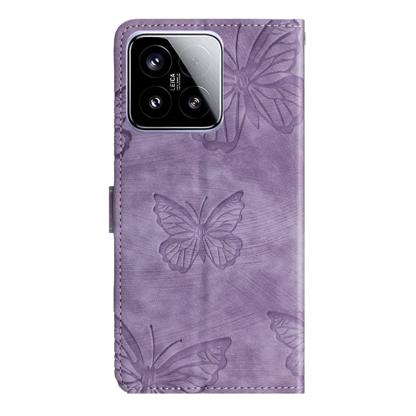 For Xiaomi 15 Skin-feel Embossed Butterfly Leather Phone Case(Purple)