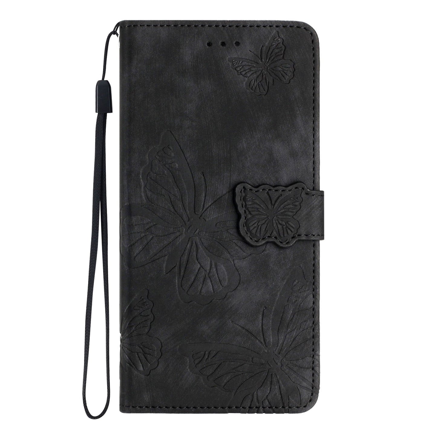 For Xiaomi 15 Pro Skin-feel Embossed Butterfly Leather Phone Case(Black)