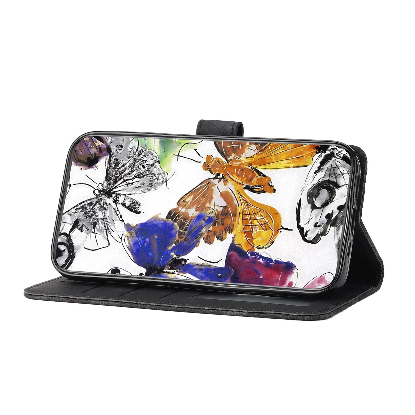 For Xiaomi 15 Pro Skin-feel Embossed Butterfly Leather Phone Case(Black)