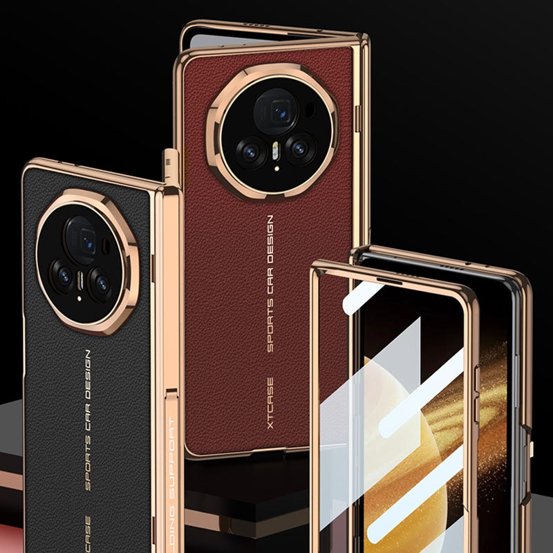 For Honor Magic V3 GKK Integrated Magnetic Fold Hinge Leather Shockproof Phone Case(Red)