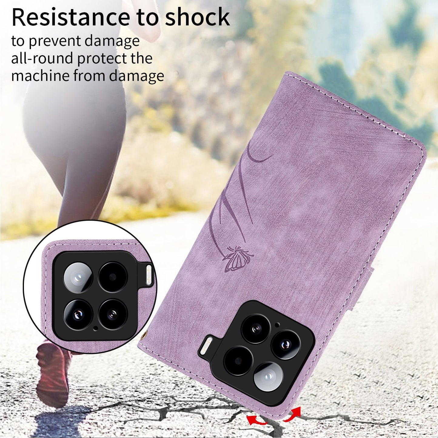 For Xiaomi 15 Orchid Butterfly Embossed Leather Phone Case(Purple)