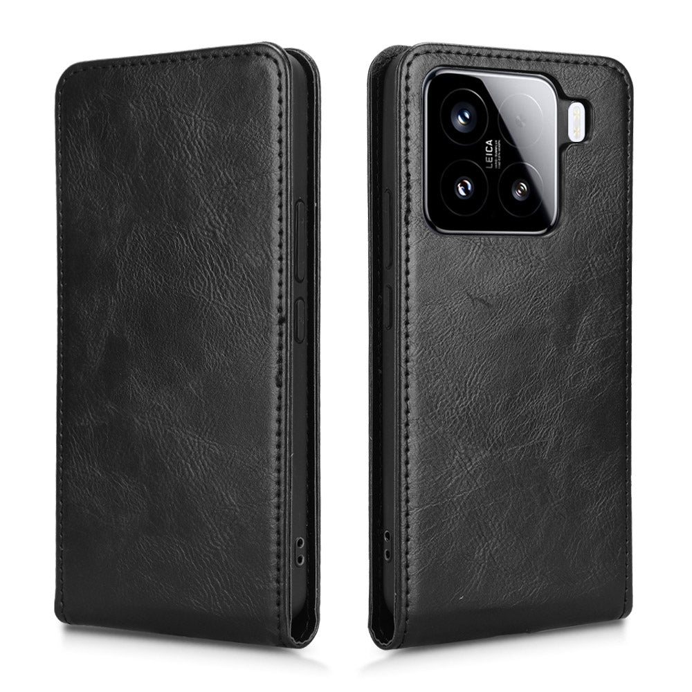 For Xiaomi 15 Pro Magnetic Vertical Flip Leather Phone Case(Black)