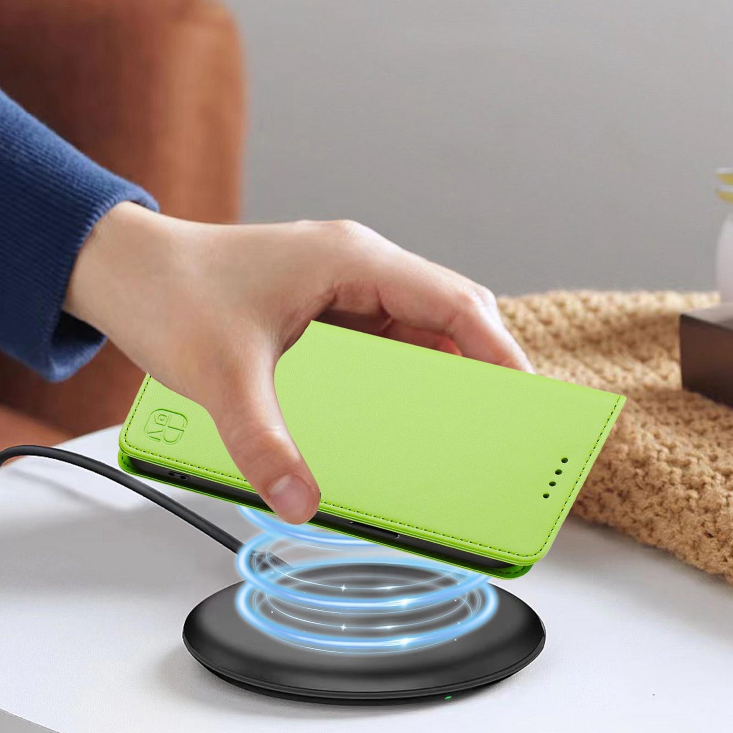 For Samsung Galaxy S25 Edge 5G RC01 Dual-Folded Magnetic Suction RFID Leather Phone Case(Grass Green)