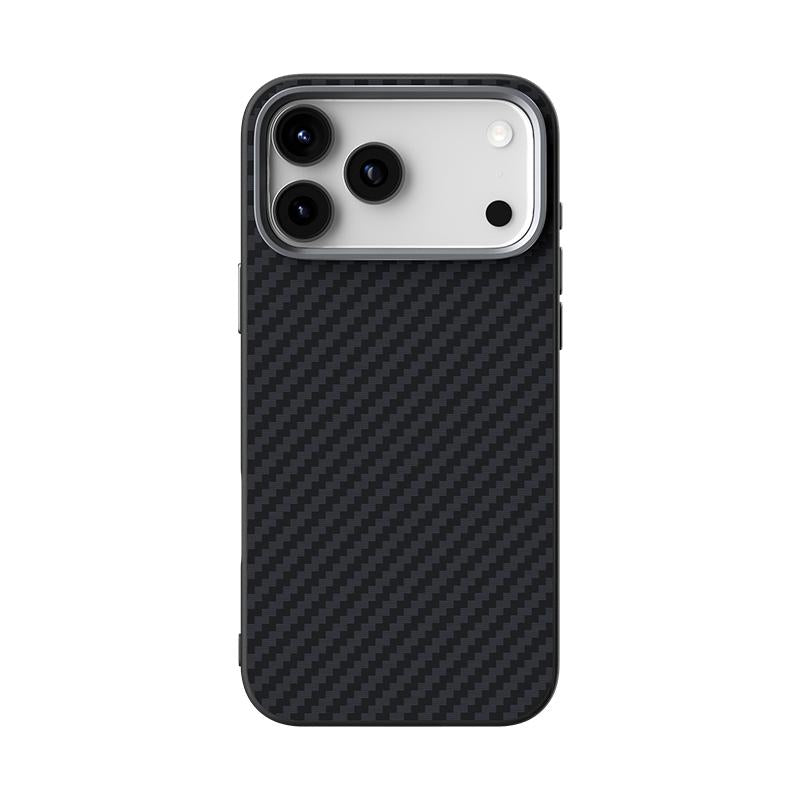 Compatible with iPhone 18 Pro Max & 17 Pro Max ABEEL C Carbon Fiber Series 6D Micro Relief MagSafe Phone Case - Black