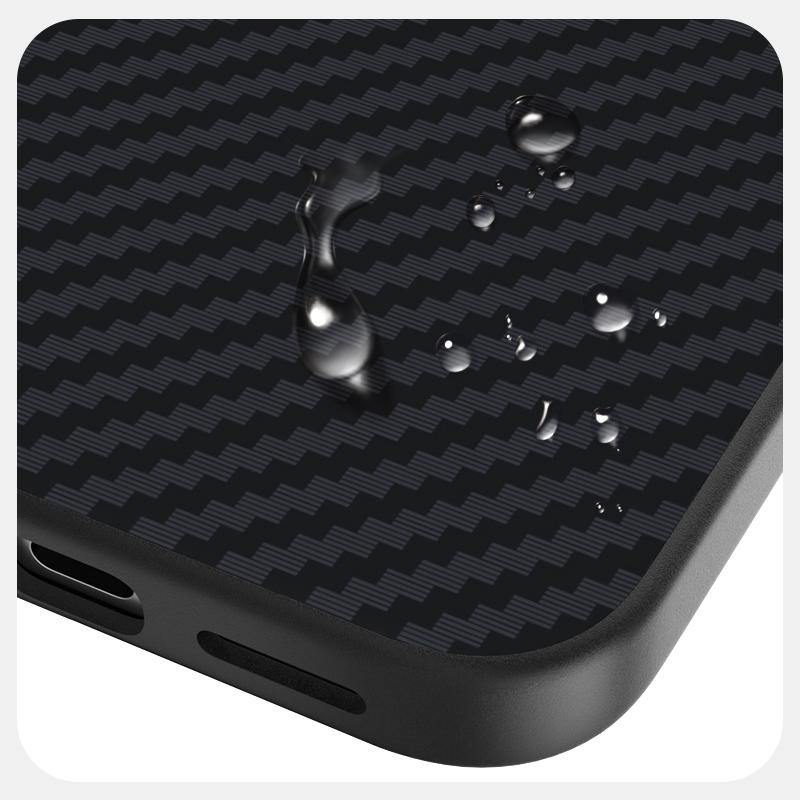 Compatible with iPhone 18 Pro & 17 Pro ABEEL C Carbon Fiber Series 6D Micro Relief MagSafe Phone Case - Black Blue