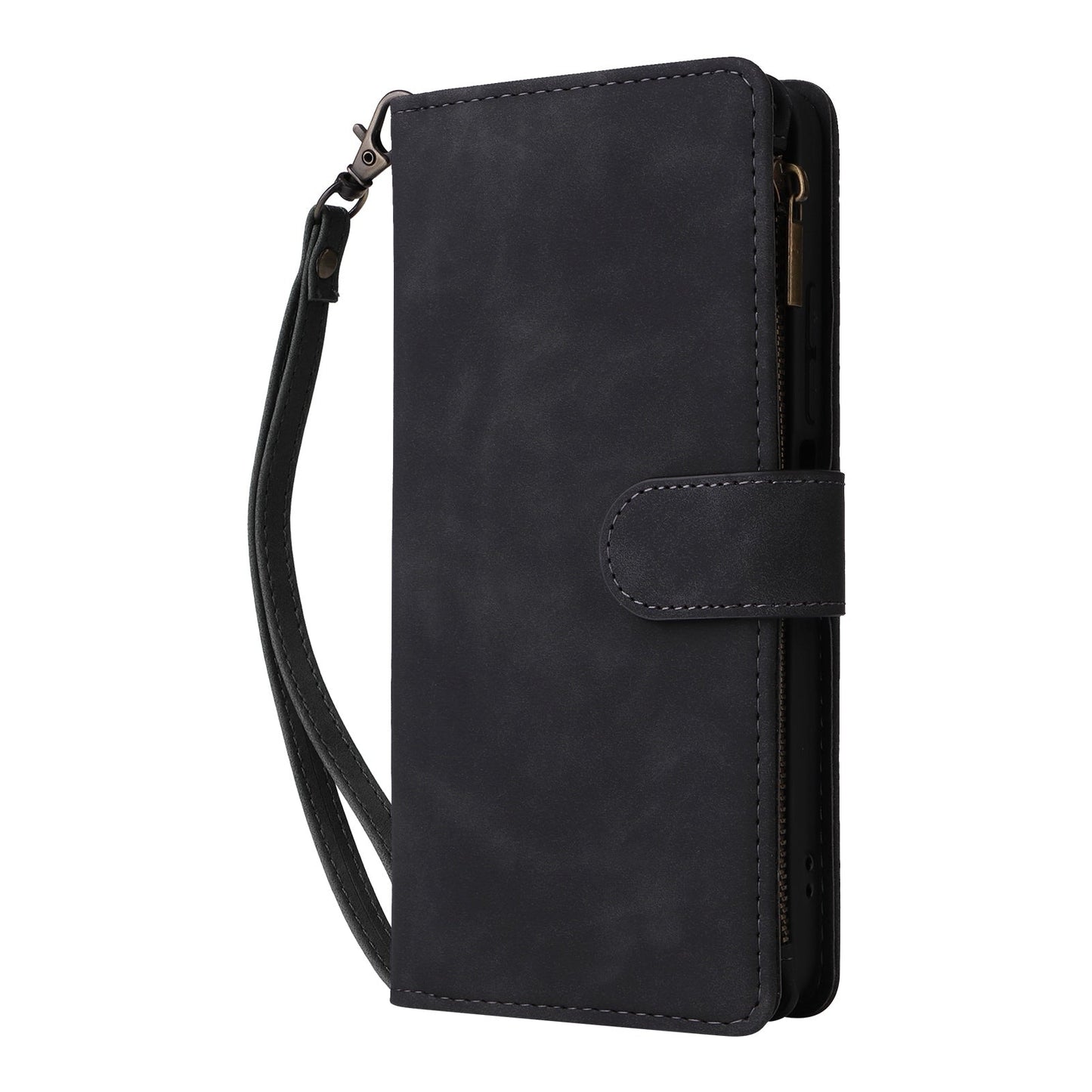 For Redmi 14C 4G Multifunctional Frosted Zipper Wallet Leather Phone Case(Black)