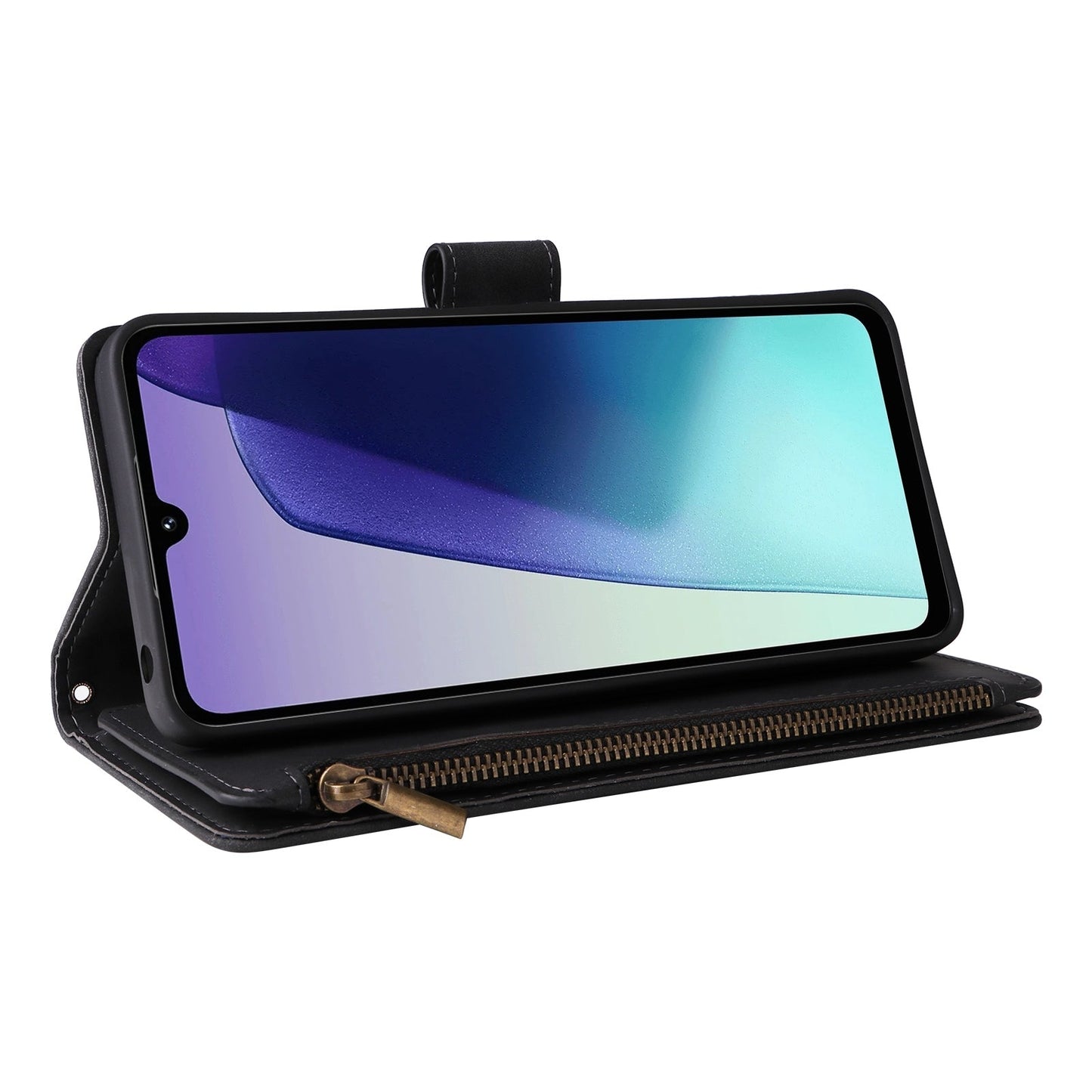 For Redmi 14C 4G Multifunctional Frosted Zipper Wallet Leather Phone Case(Black)