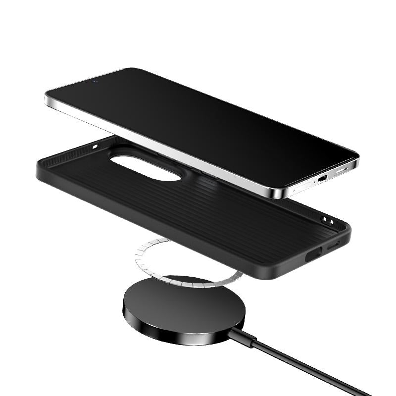 For Samsung Galaxy S25 Edge 5G ABEEL C Carbon Fiber Series 6D Micro Relief MagSafe Phone Case(Black)