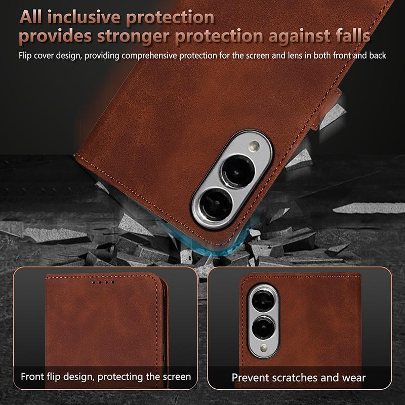 For Samsung Galaxy S25 Edge 5G AZNS Skin Feel Calf Texture Flip Leather Phone Case(Black)