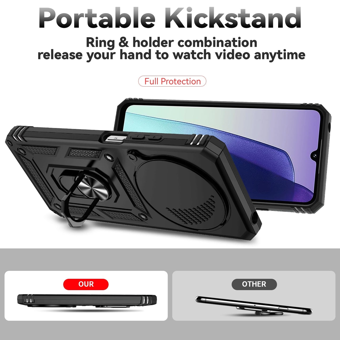 For Redmi 14C 4G Sliding Camshield Holder Phone Case(Black)