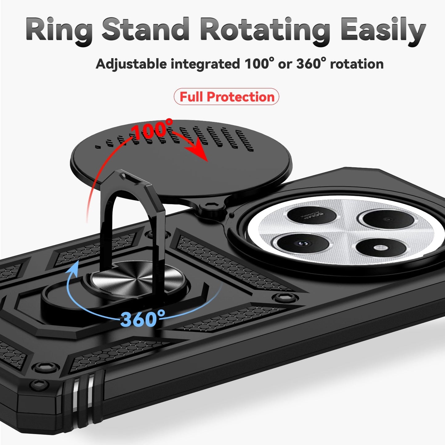 For Redmi 14C 4G Sliding Camshield Holder Phone Case(Black)