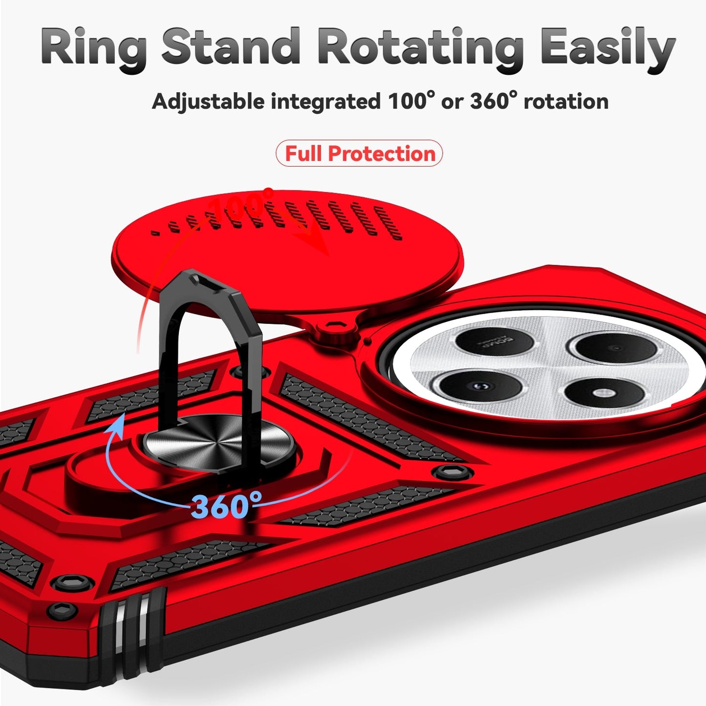 For Redmi 14C 4G Sliding Camshield Holder Phone Case(Red)