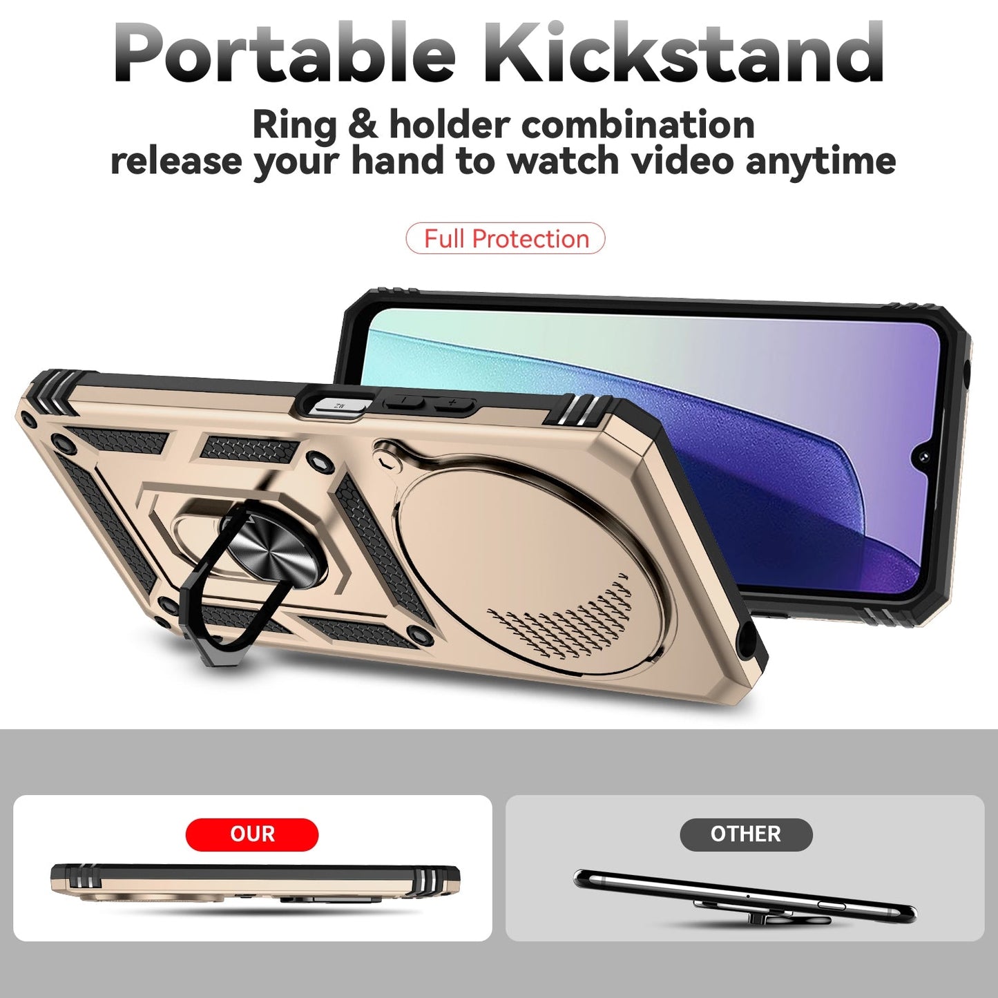 For Redmi 14C 4G Sliding Camshield Holder Phone Case(Gold)