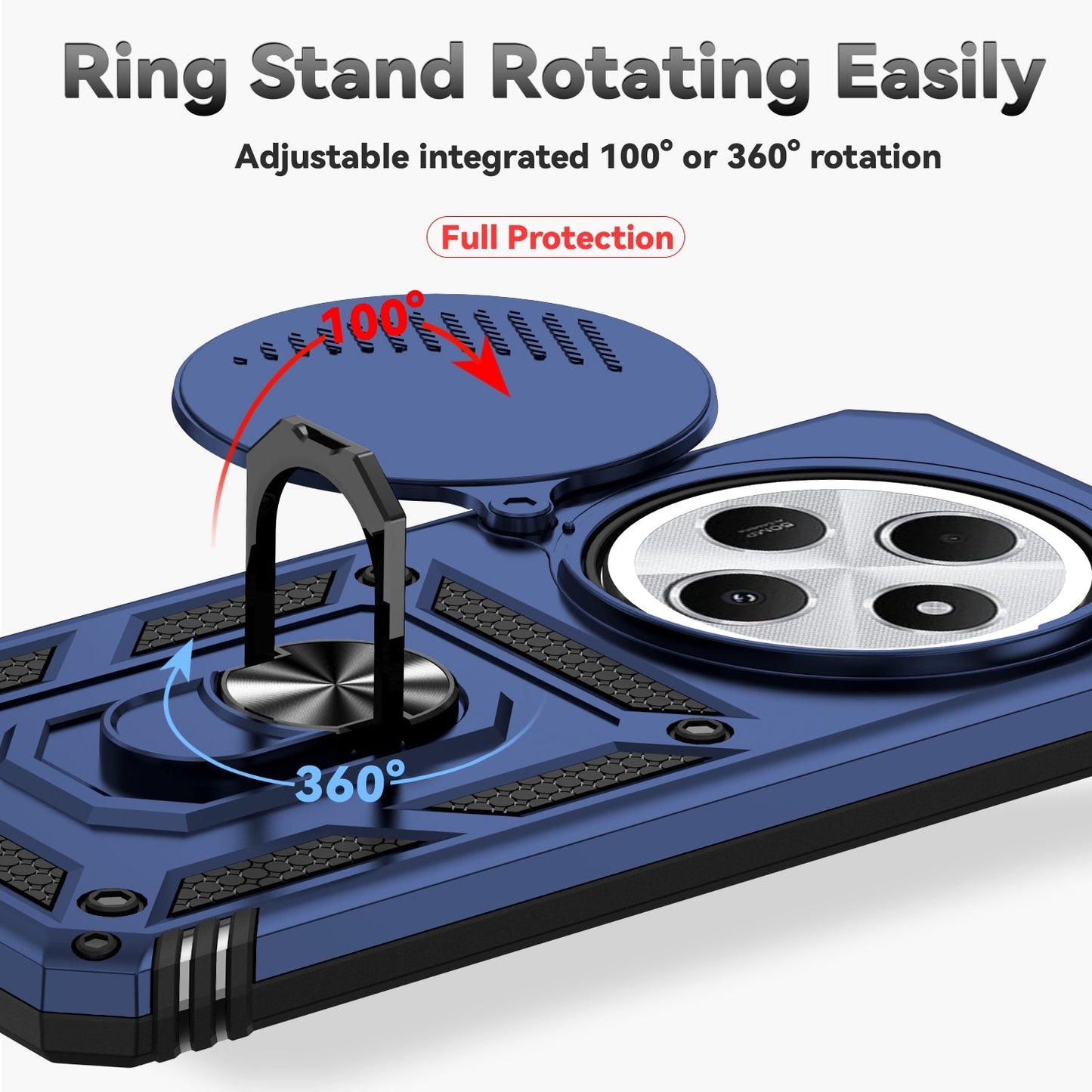 For Redmi 14C 4G Sliding Camshield Holder Phone Case(Blue)