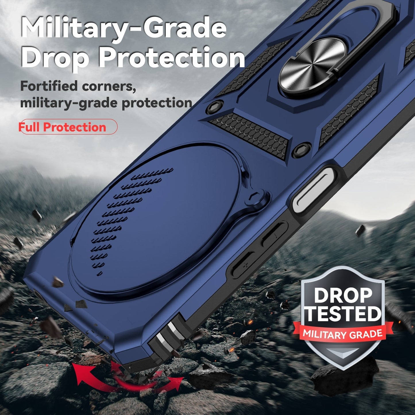 For Redmi 14C 4G Sliding Camshield Holder Phone Case(Blue)