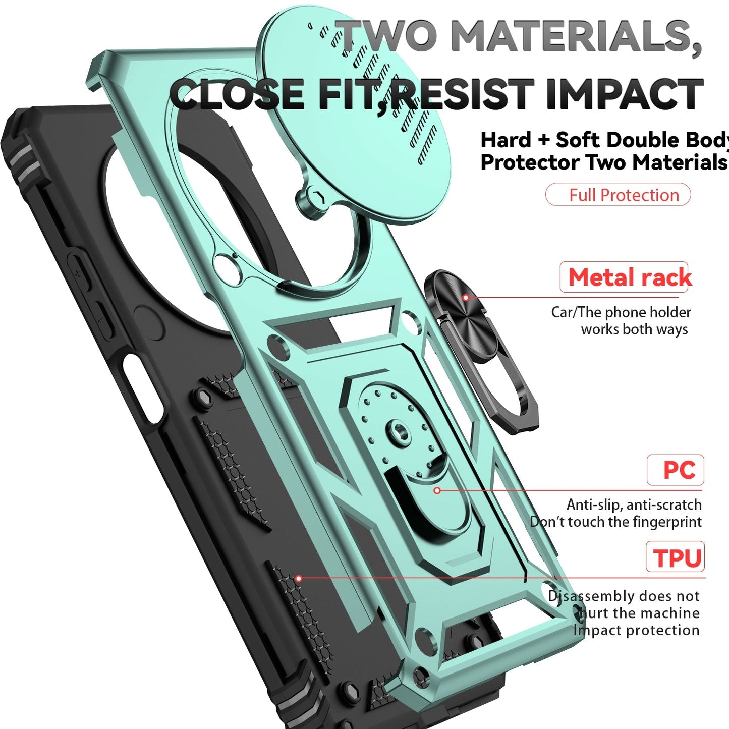 For Redmi 14C 4G Sliding Camshield Holder Phone Case(Green)