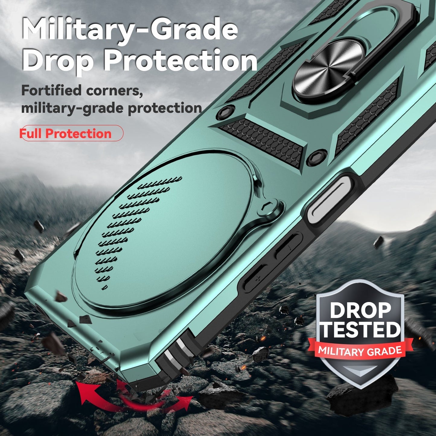 For Redmi 14C 4G Sliding Camshield Holder Phone Case(Green)