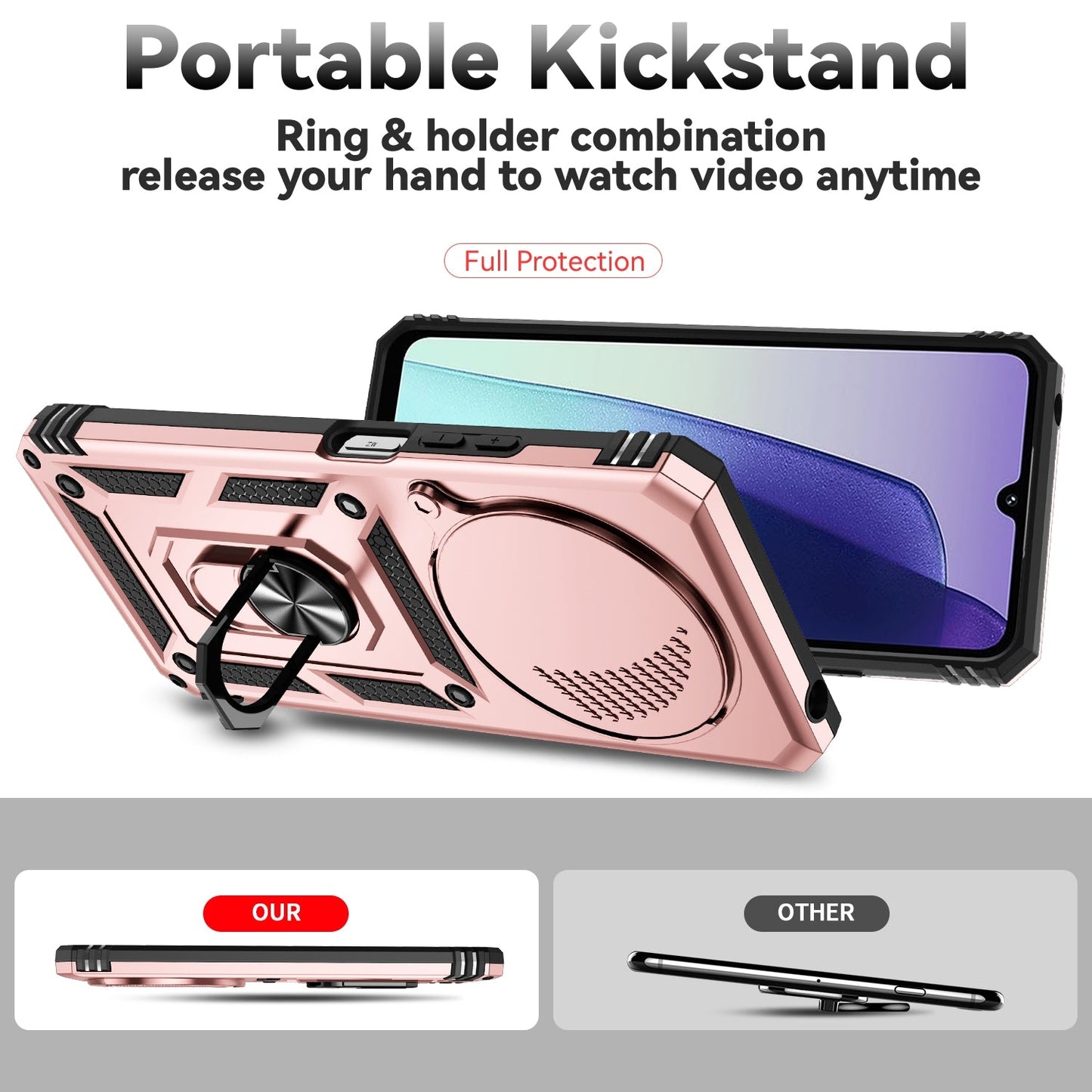 For Redmi 14C 4G Sliding Camshield Holder Phone Case(Rose Gold)