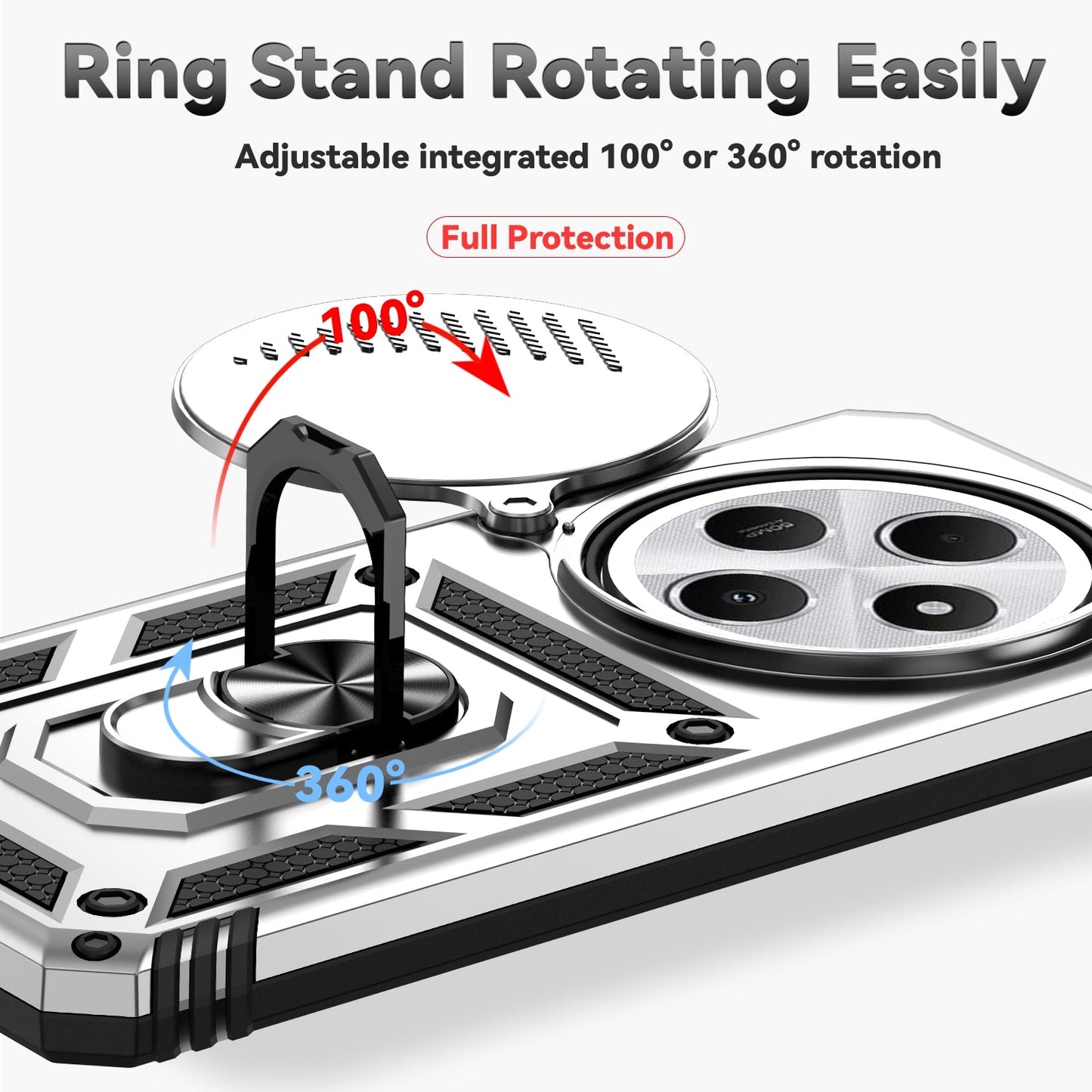 For Redmi 14C 4G Sliding Camshield Holder Phone Case(Silver)