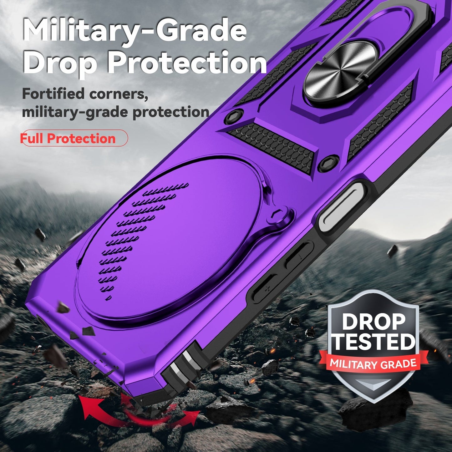 For Redmi 14C 4G Sliding Camshield Holder Phone Case(Purple)