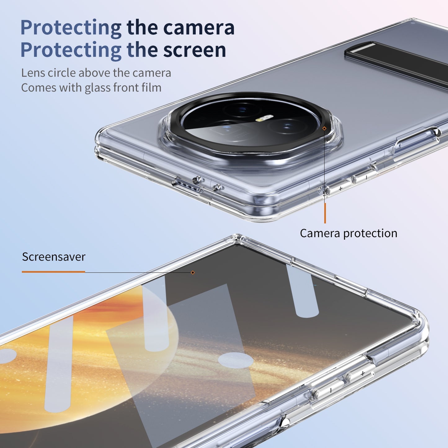 For Honor Magic V3 Ice-Cold Holder PC Hybrid TPU Phone Case(Black)