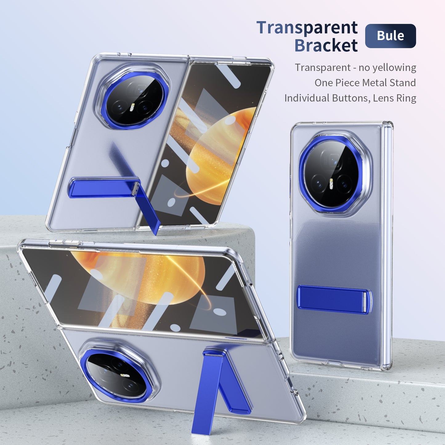 For Honor Magic V3 Ice-Cold Holder PC Hybrid TPU Phone Case(Blue)