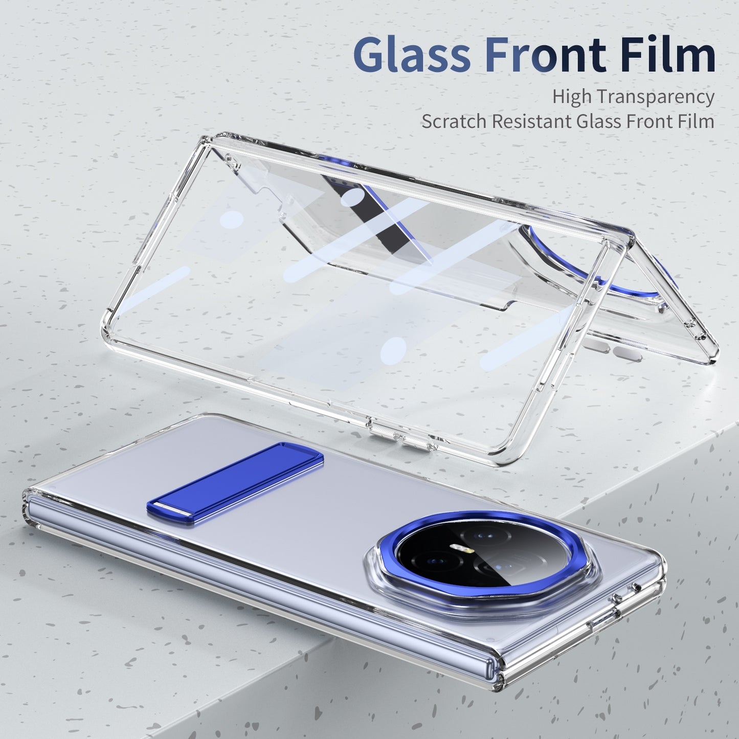 For Honor Magic V3 Ice-Cold Holder PC Hybrid TPU Phone Case(Blue)