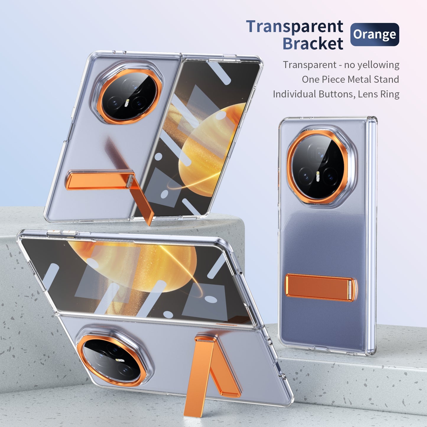 For Honor Magic V3 Ice-Cold Holder PC Hybrid TPU Phone Case(Orange)