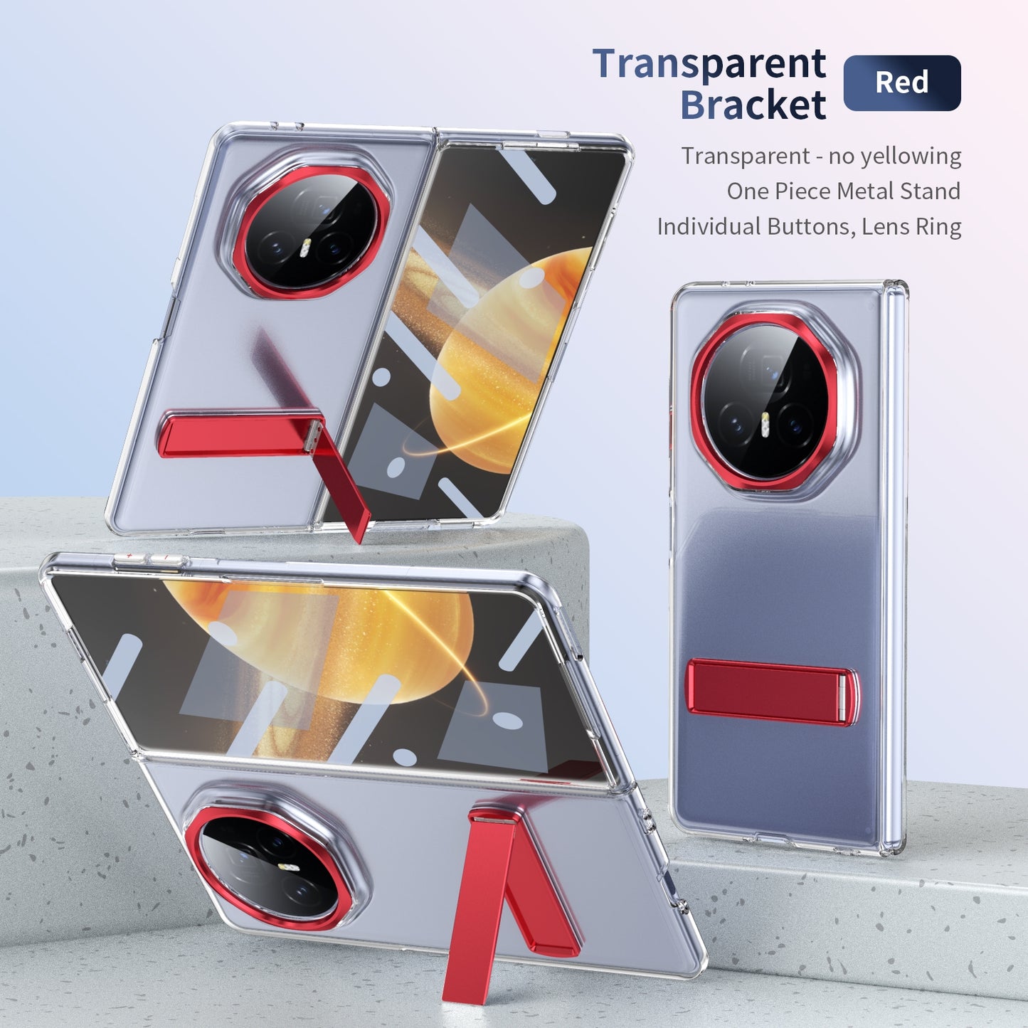 For Honor Magic V3 Ice-Cold Holder PC Hybrid TPU Phone Case(Red)