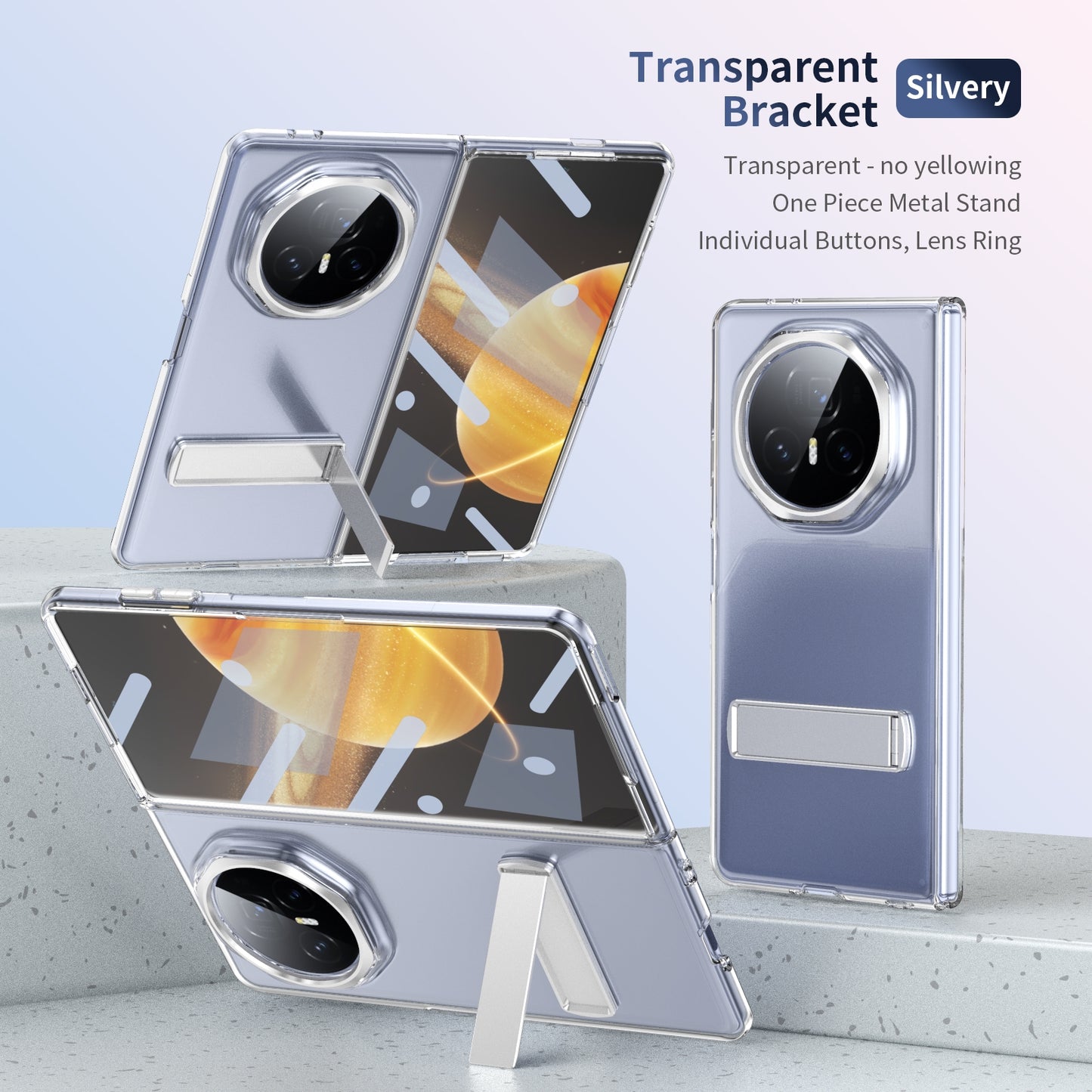 For Honor Magic V3 Ice-Cold Holder PC Hybrid TPU Phone Case(Silver)