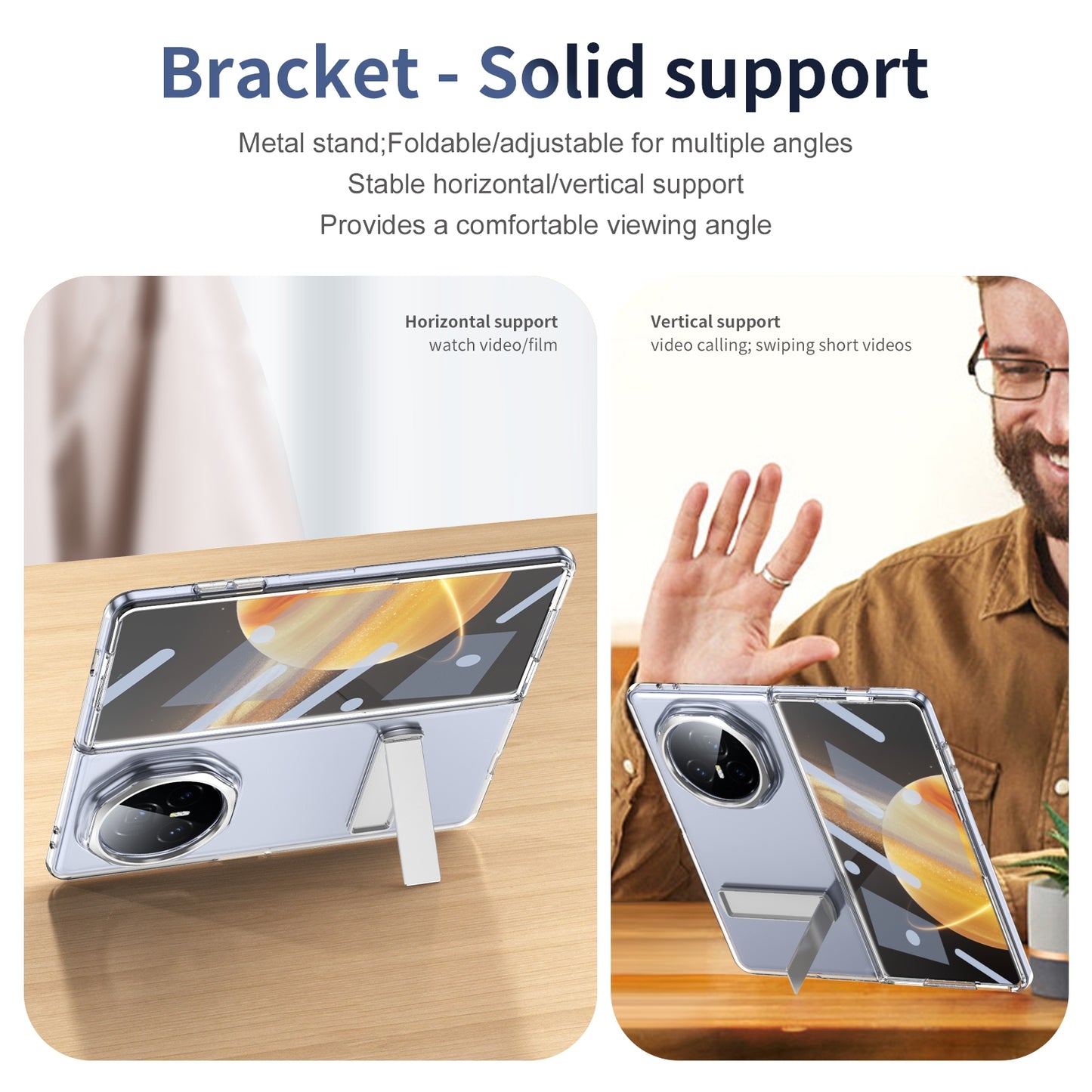 For Honor Magic V3 Ice-Cold Holder PC Hybrid TPU Phone Case(Silver)