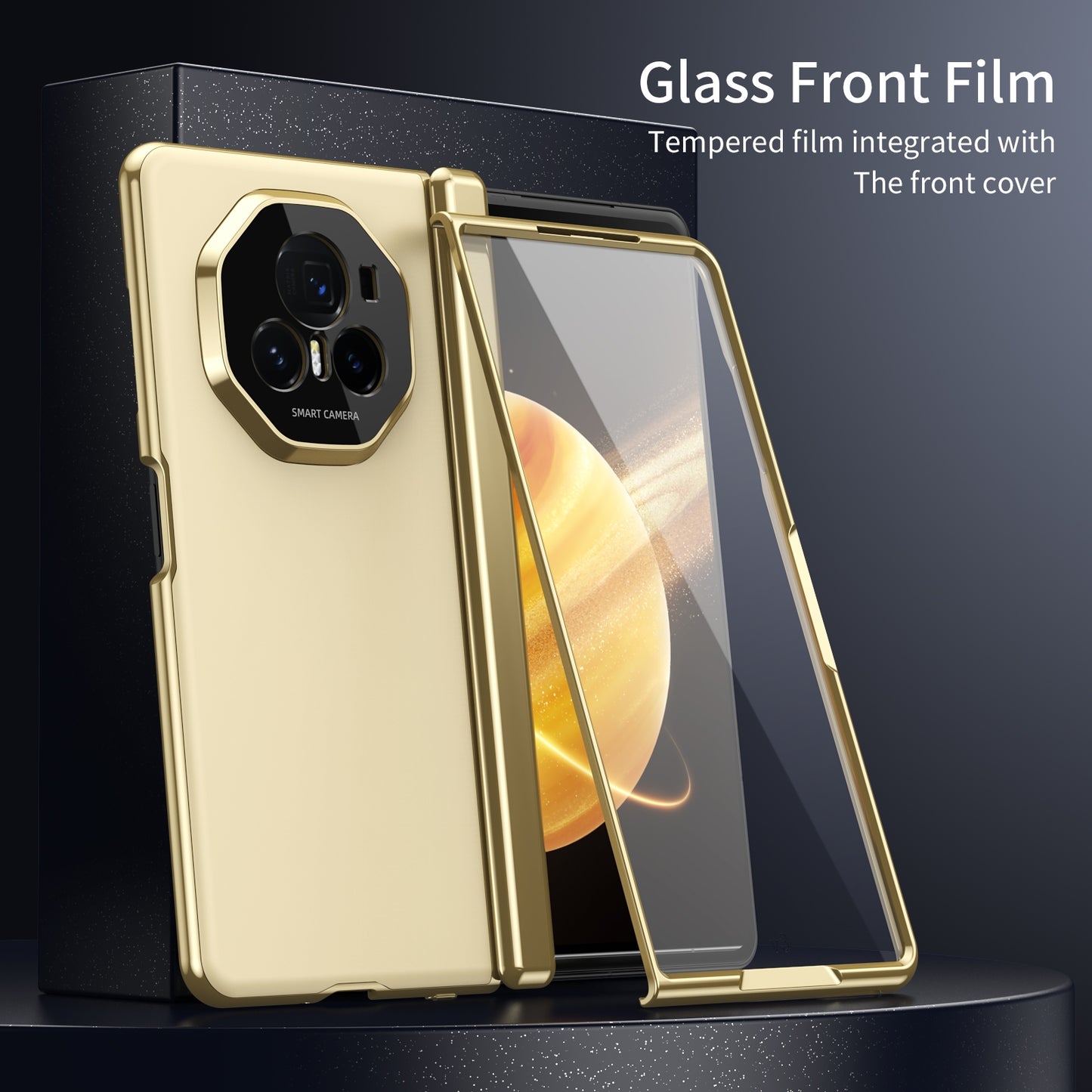 For Honor Magic V3 Integrated AG Frosted Vacuum Plating Phone Case(Gold)